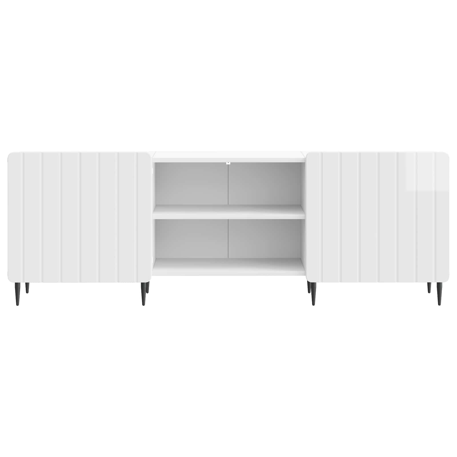 Mobile TV Bianco Lucido 150 x 31 x 52 cm Legno ingegnerizzato | homemem39