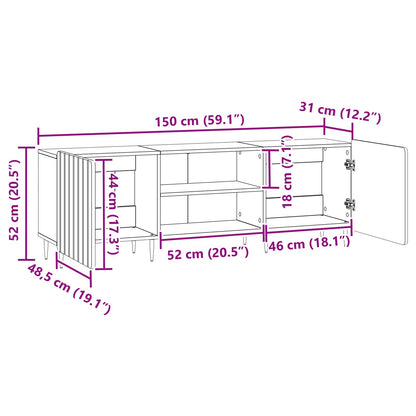 Mobile TV Rovere Artigianale 150 x 31 x 52 cm | homemem39