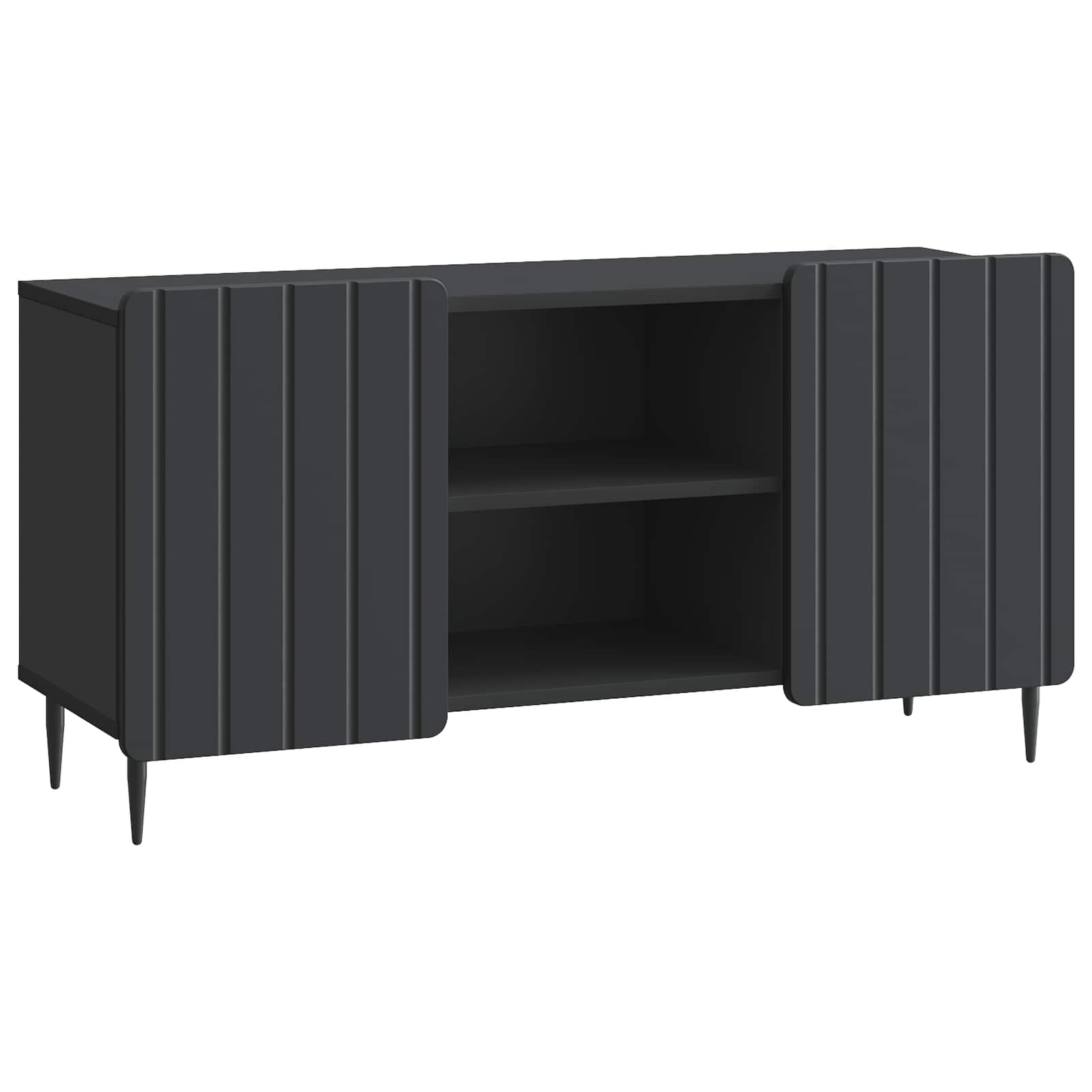 Mobile TV Nero 102 x 34,5 x 52 cm Legno ingegnerizzato | homemem39