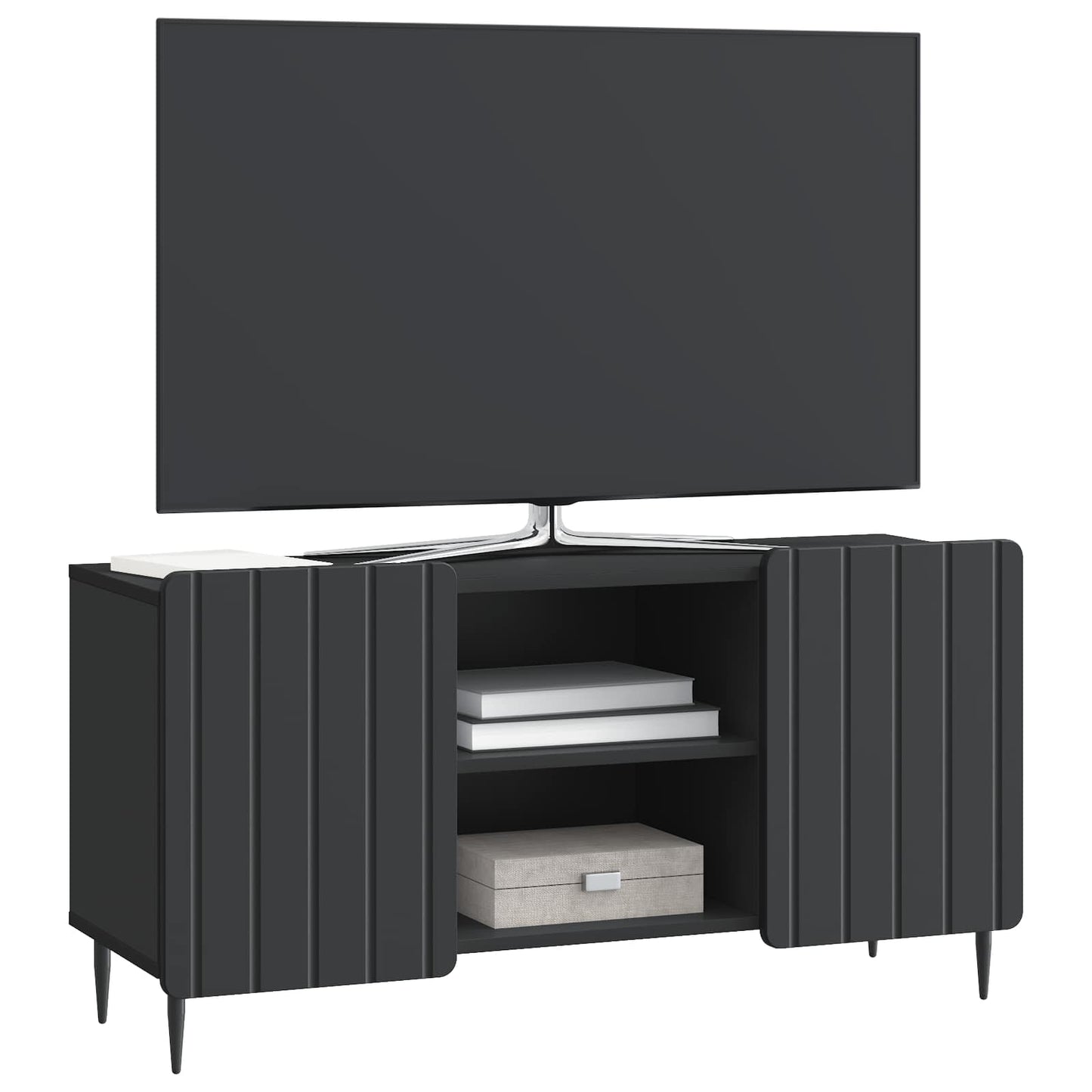 Mobile TV Nero 102 x 34,5 x 52 cm Legno ingegnerizzato
