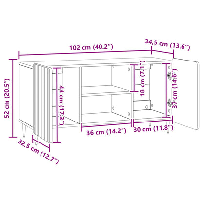 Mobile TV Grigio Sonoma 102 x 34,5 x 52 cm Legno ingegnerizzato | homemem39