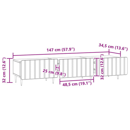 Mobile TV Nero 147 x 34,5 x 32 cm Legno ingegnerizzato | homemem39