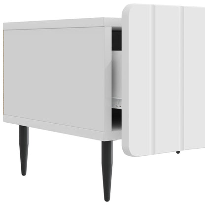 Mobile TV Bianco Lucido 147 x 34,5 x 32 cm Legno ingegnerizzato