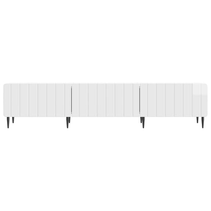 Mobile TV Bianco Lucido 147 x 34,5 x 32 cm Legno ingegnerizzato