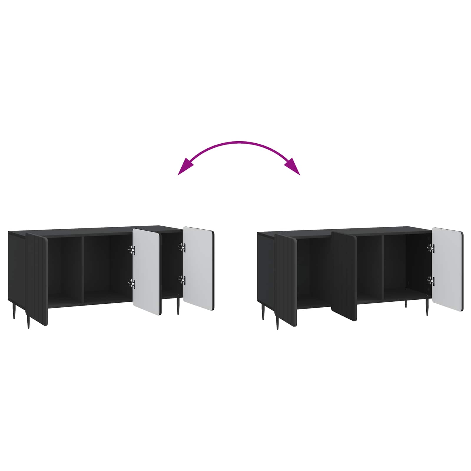 Mobile TV Nero 99 x 34,5 x 52 cm Legno ingegnerizzato | homemem39