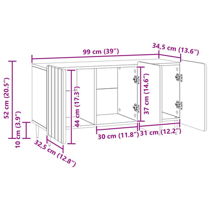 Mobile TV Nero 99 x 34,5 x 52 cm Legno ingegnerizzato | homemem39