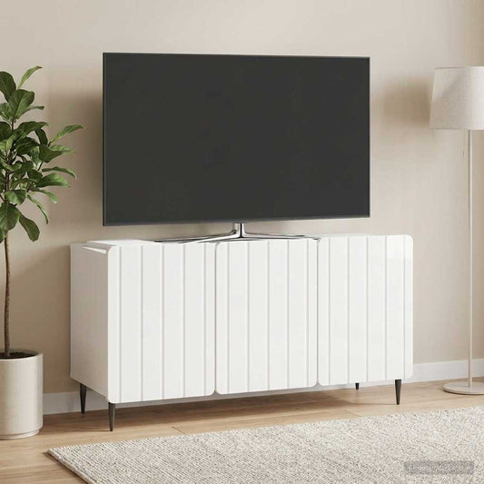 Mobile TV Bianco Lucido 99 x 34,5 x 52 cm Legno ingegnerizzato
