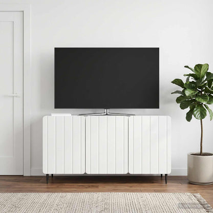 Mobile TV Bianco Lucido 99 x 34,5 x 52 cm Legno ingegnerizzato