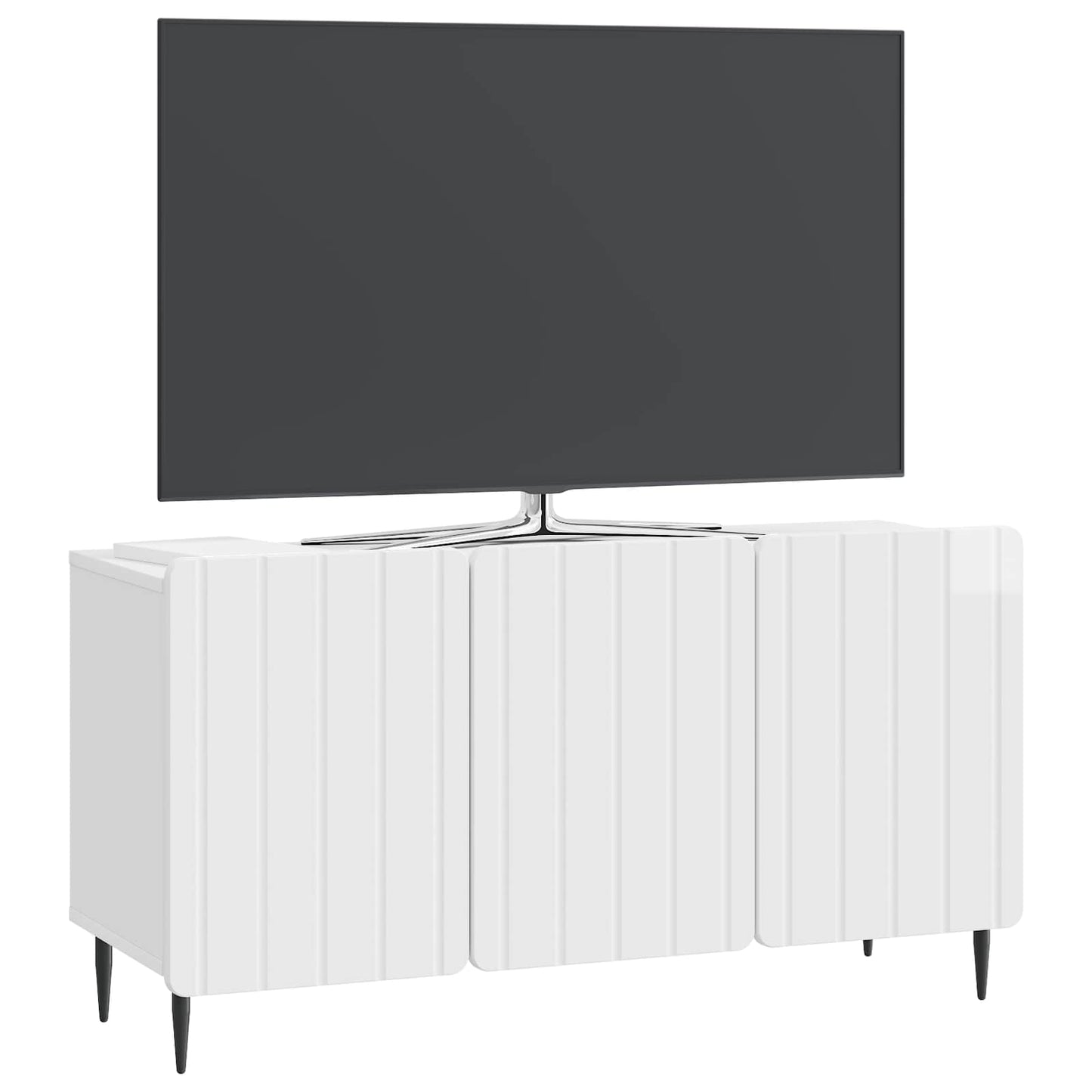 Mobile TV Bianco Lucido 99 x 34,5 x 52 cm Legno ingegnerizzato