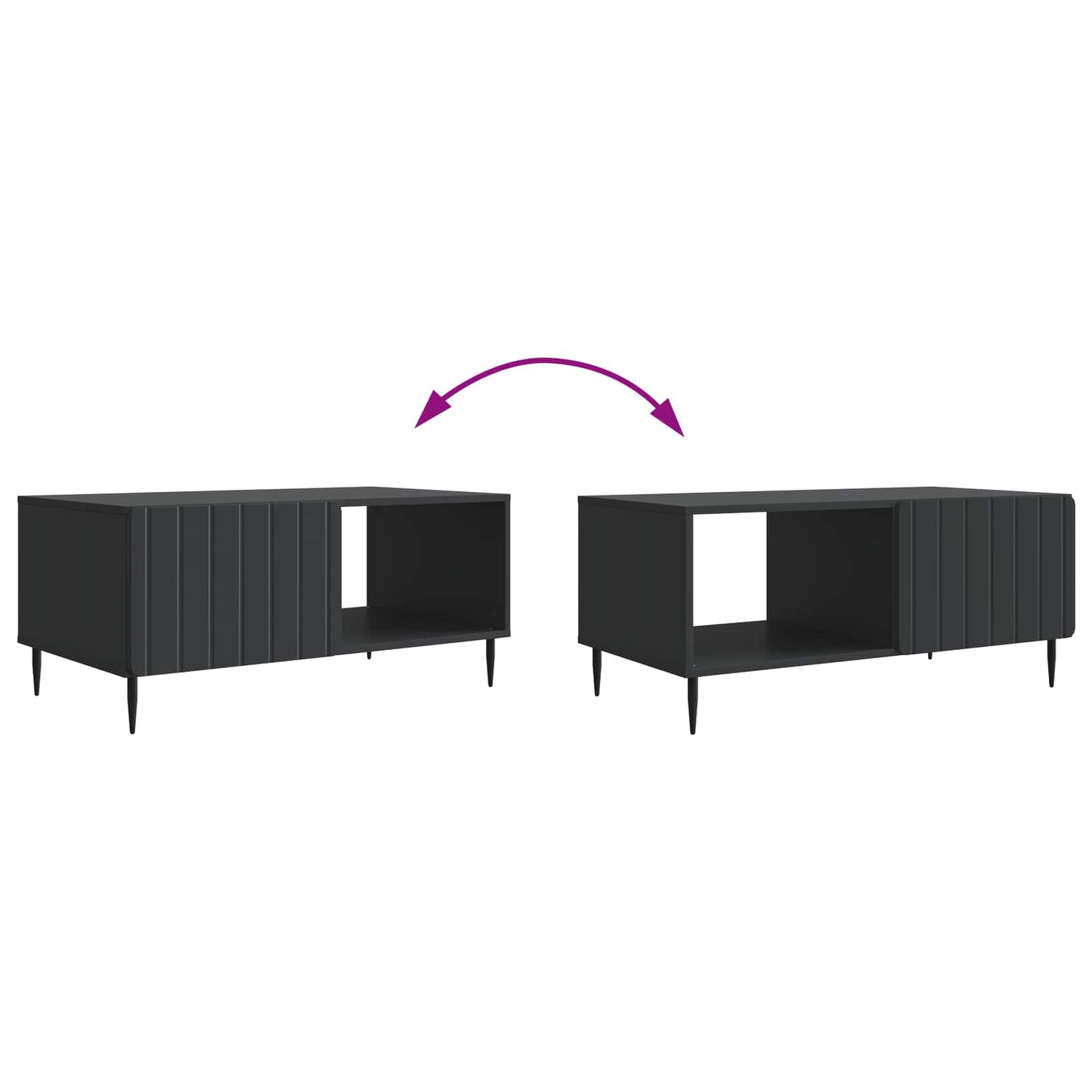 Tavolino da salotto Nero 90 x 50 x 40 cm Legno ingegnerizzato | homemem39