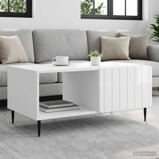 Tavolino da salotto Bianco Lucido 90 x 50 x 40 cm | homemem39