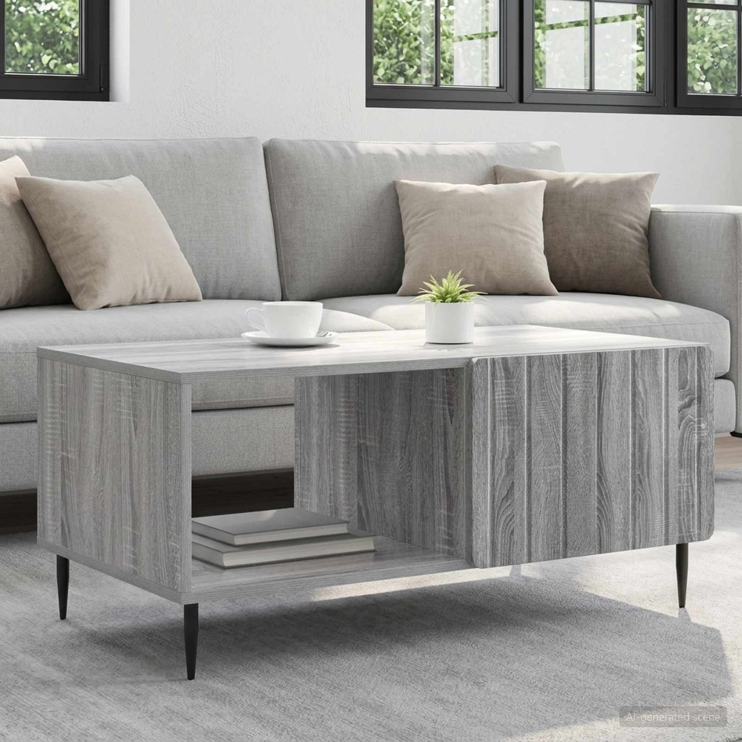 Tavolino da salotto Sonoma grigio 90 x 50 x 40 cm | homemem39