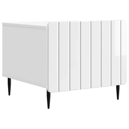 Tavolino da salotto con cassetto Bianco Lucido 49 x 50 x 42 cm | homemem39