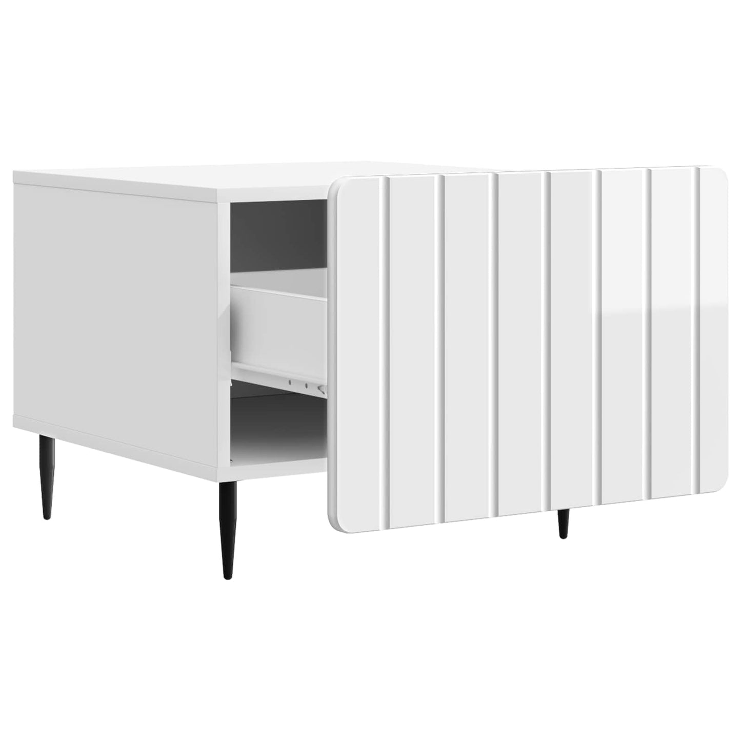 Tavolino da salotto con cassetto Bianco Lucido 49 x 50 x 42 cm | homemem39