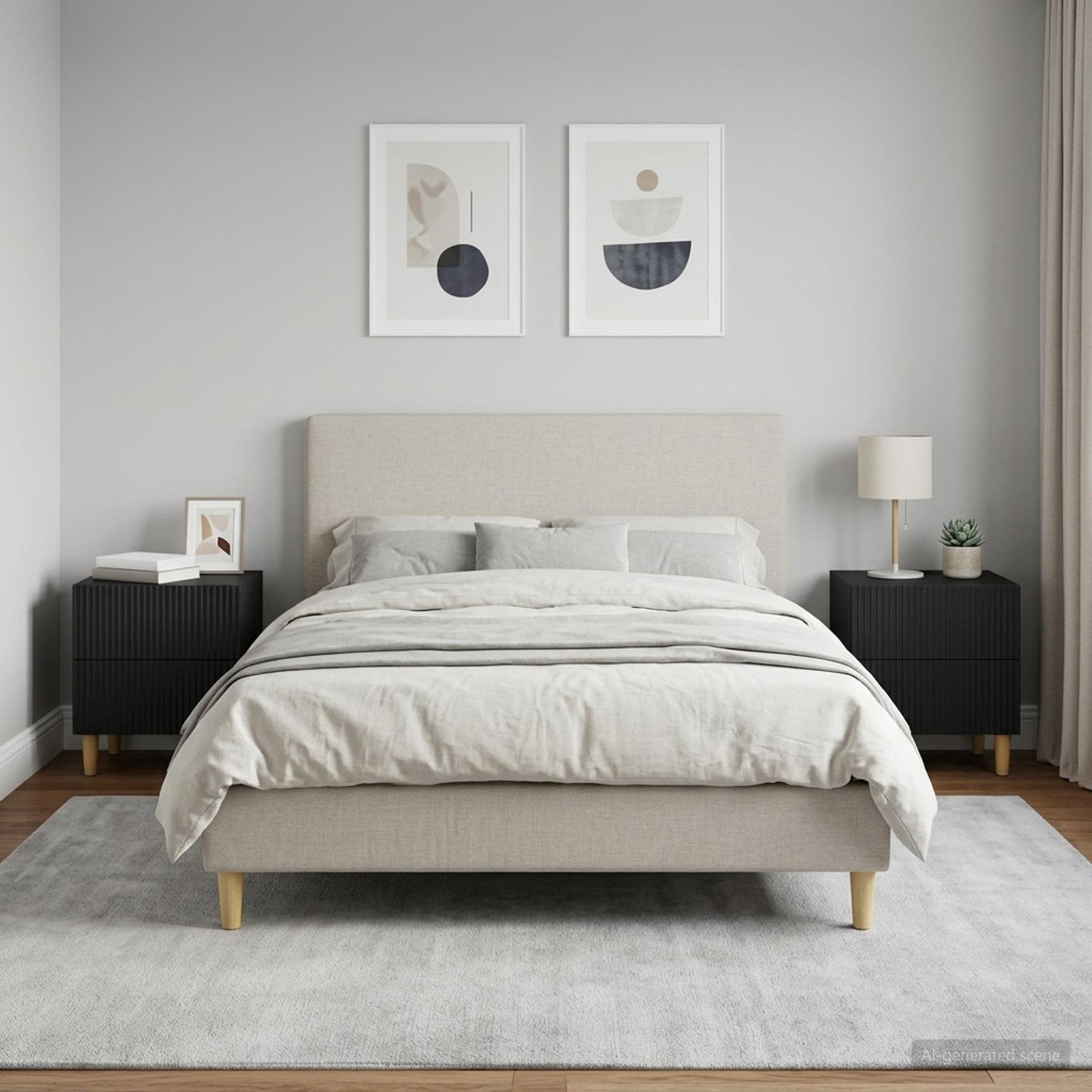 Armadio da Notte con cassetto 2 pcs Nero 43 x 34,5 x 48 cm | homemem39