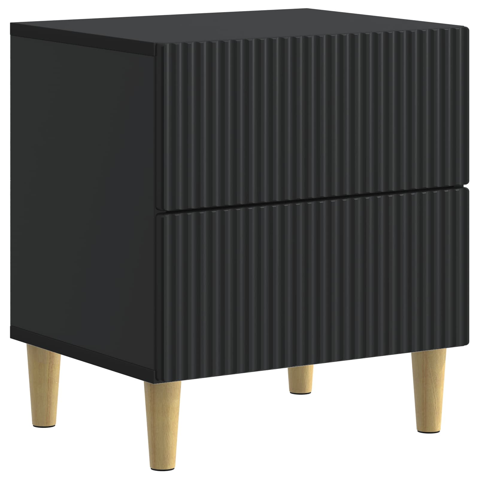 Armadio da Notte con cassetto 2 pcs Nero 43 x 34,5 x 48 cm | homemem39