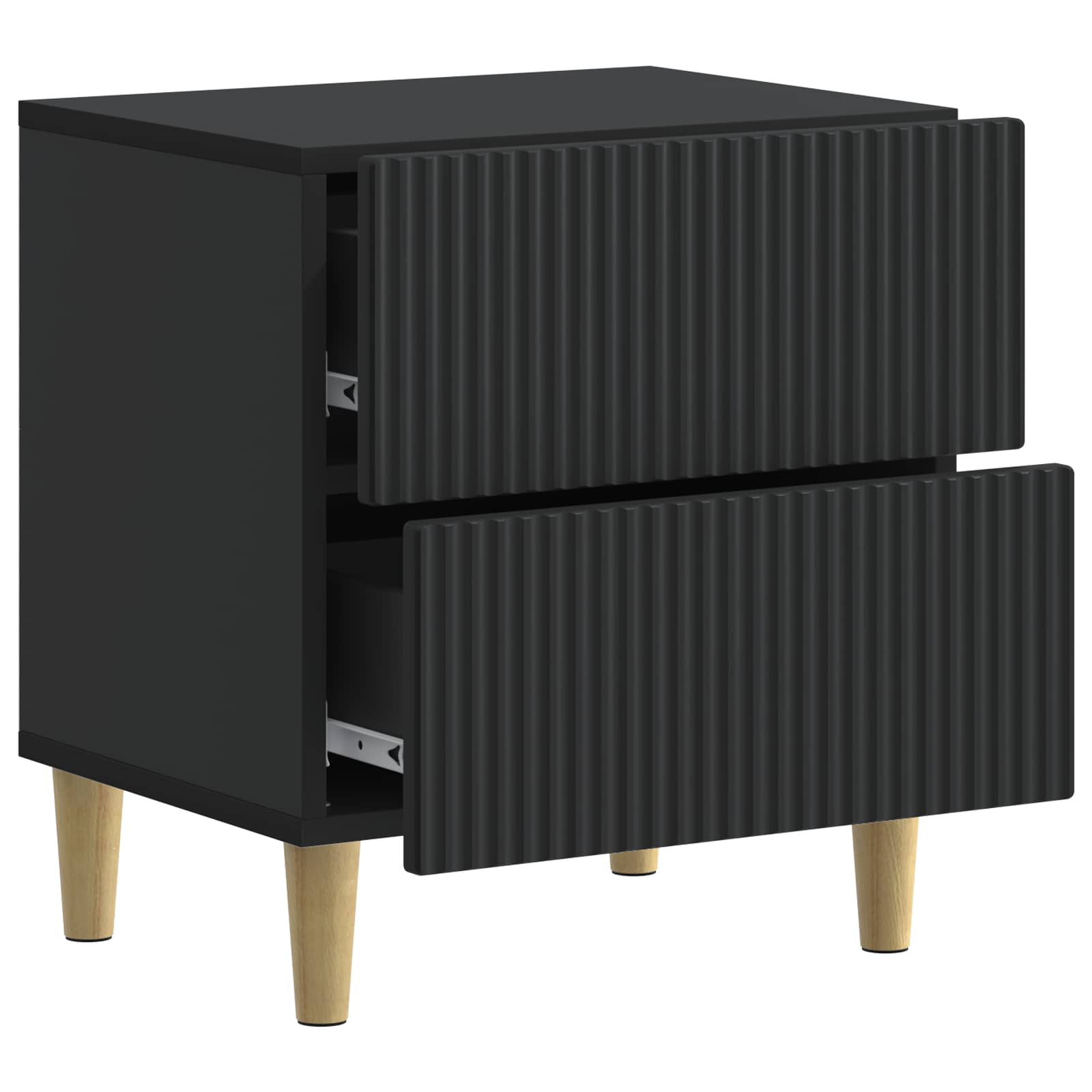 Armadio da Notte con cassetto 2 pcs Nero 43 x 34,5 x 48 cm | homemem39
