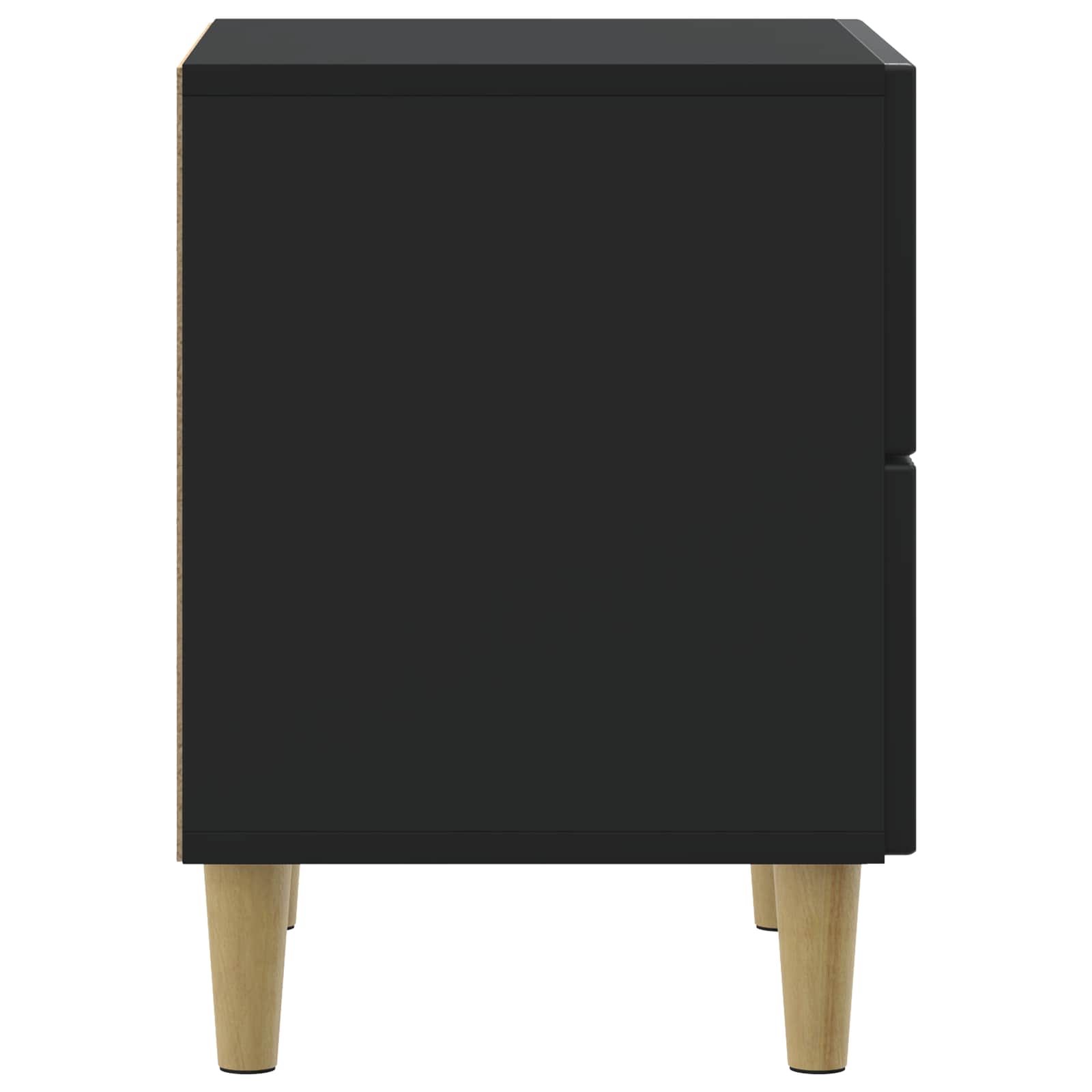 Armadio da Notte con cassetto 2 pcs Nero 43 x 34,5 x 48 cm | homemem39