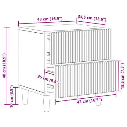 Armadio da Notte con cassetto Grigio Cemento 43 x 34,5 x 48 cm | homemem39