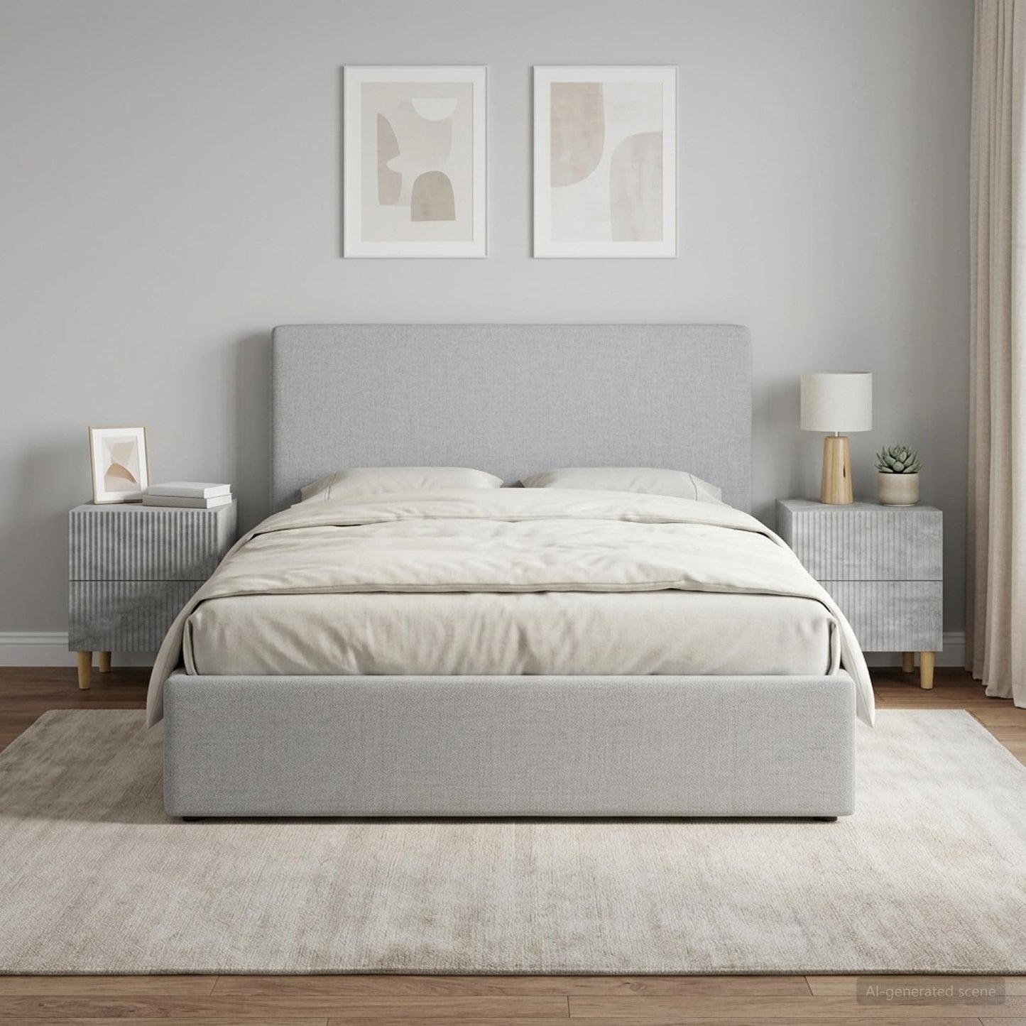 Armadio da Notte 2 pz Grigio Cemento 43 x 34,5 x 48 cm