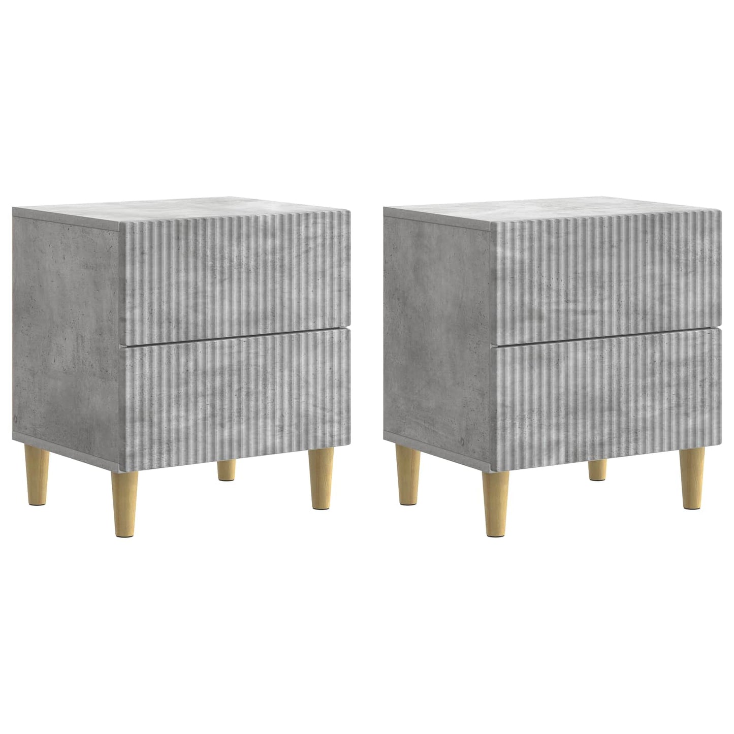Armadio da Notte 2 pz Grigio Cemento 43 x 34,5 x 48 cm