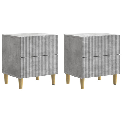 Armadio da Notte 2 pz Grigio Cemento 43 x 34,5 x 48 cm