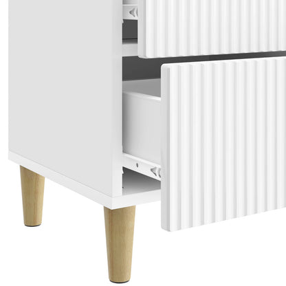 Armadio da Notte con cassetto Bianco Lucido 43 x 34,5 x 48 cm | homemem39