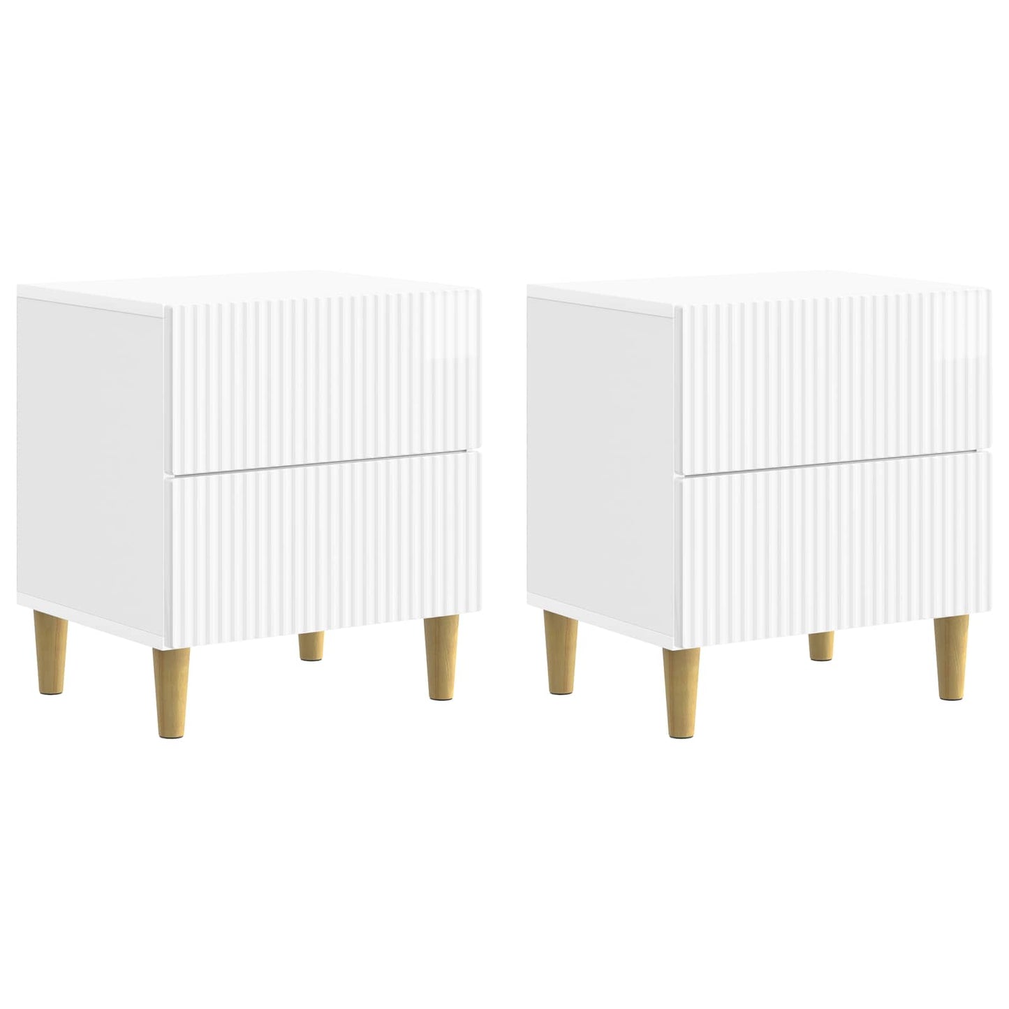 Armadio da Notte 2 pcs Bianco Lucido 43 x 34,5 x 48 cm | homemem39
