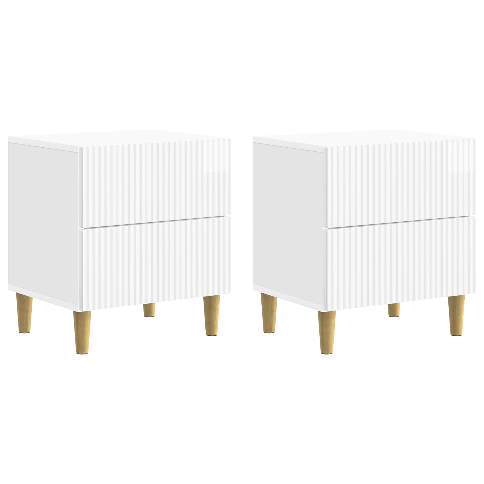 Armadio da Notte 2 pcs Bianco Lucido 43 x 34,5 x 48 cm | homemem39