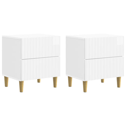 Armadio da Notte 2 pcs Bianco Lucido 43 x 34,5 x 48 cm | homemem39
