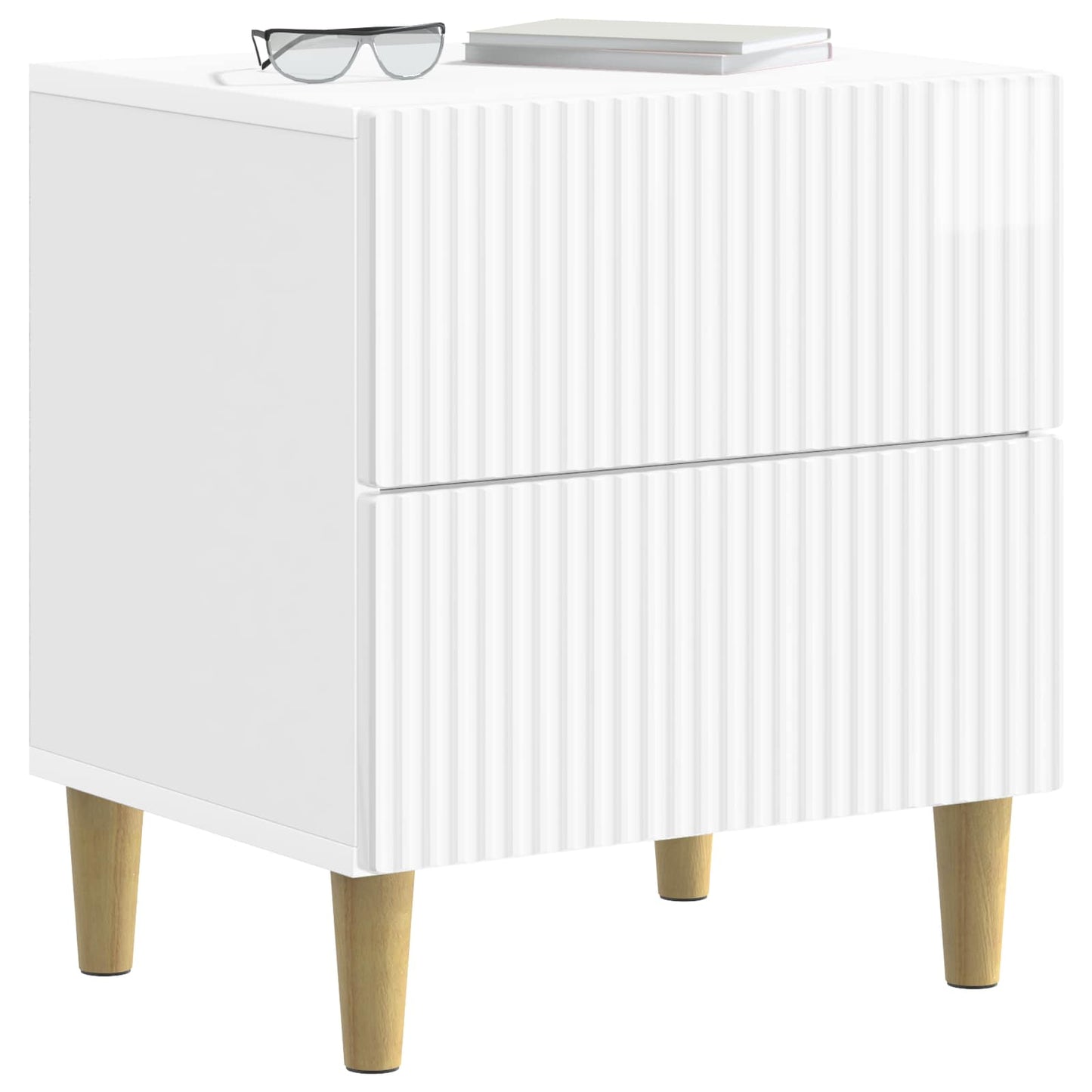 Armadio da Notte 2 pcs Bianco Lucido 43 x 34,5 x 48 cm | homemem39