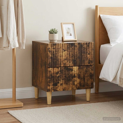 Armadio da Notte 2 pz Rovere Fumo 43 x 34,5 x 48 cm