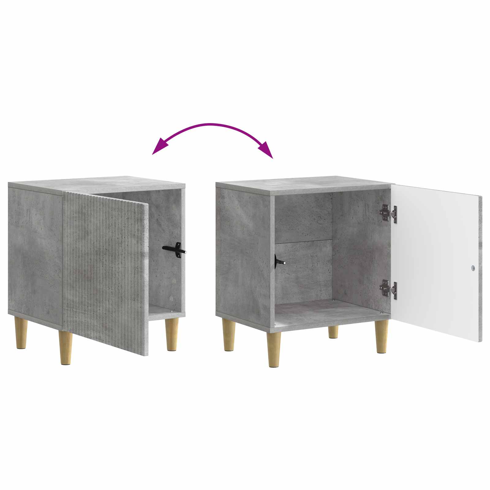 Armadio da Notte Grigio Cemento 43 x 34,5 x 50 cm | homemem39