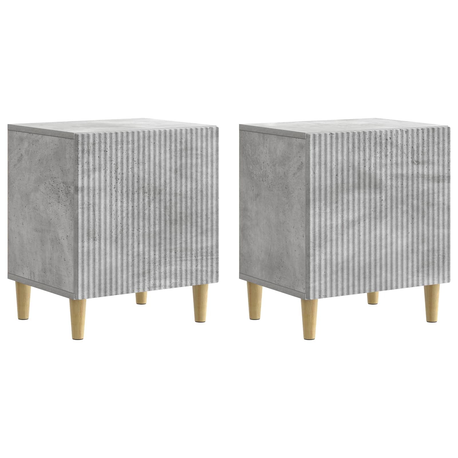 Armadio da Notte 2 pcs Grigio Cemento 43 x 34,5 x 50 cm | homemem39