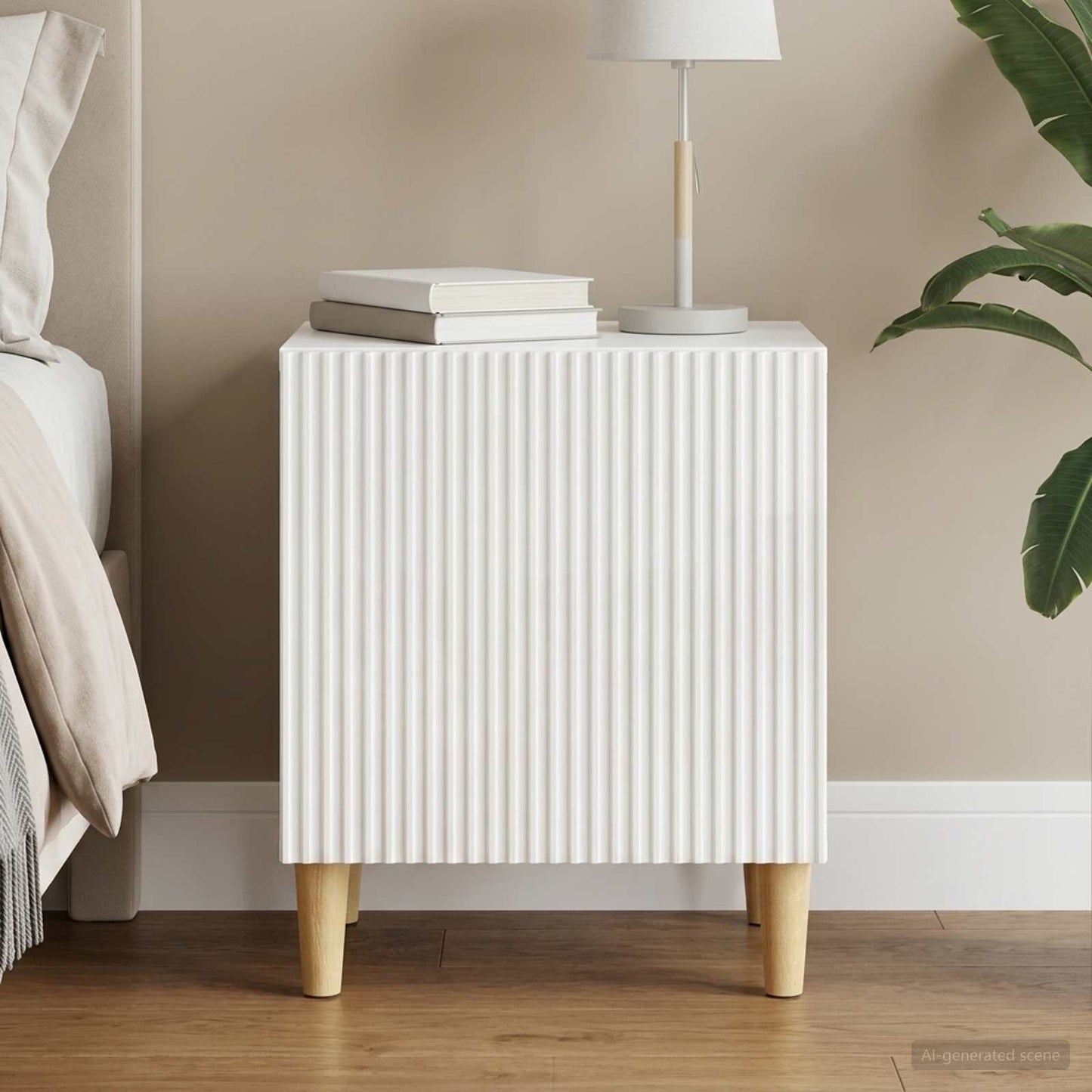 Armadio da Notte Bianco Lucido 43 x 34,5 x 50 cm | homemem39
