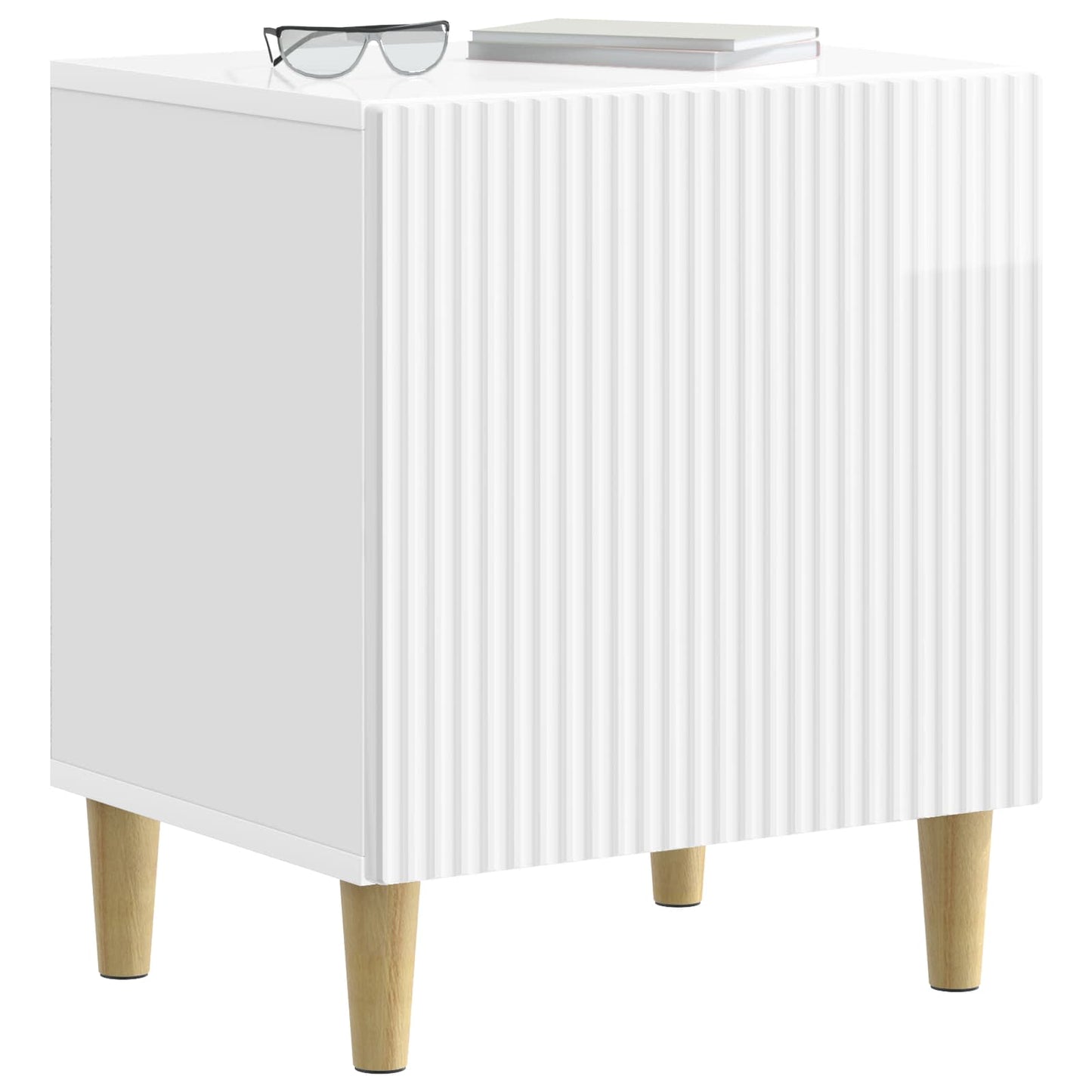 Armadio da Notte Bianco Lucido 43 x 34,5 x 50 cm | homemem39
