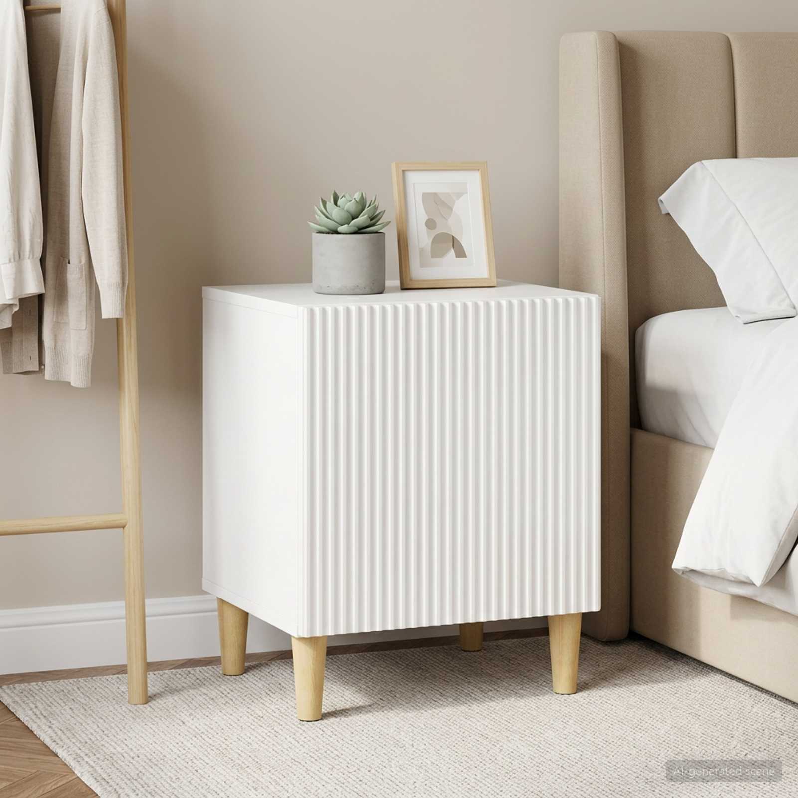 Armadio da Notte 2 pcs Bianco Lucido 43 x 34,5 x 50 cm | homemem39