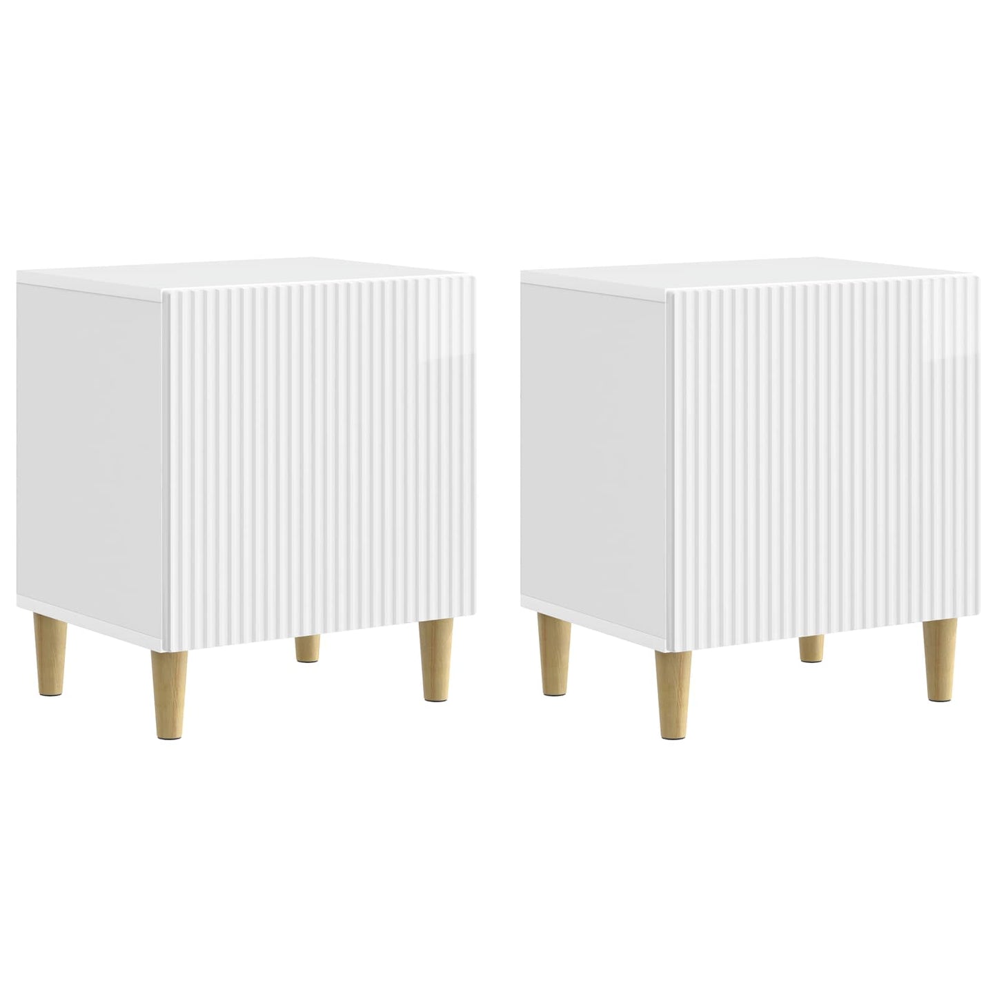 Armadio da Notte 2 pcs Bianco Lucido 43 x 34,5 x 50 cm | homemem39