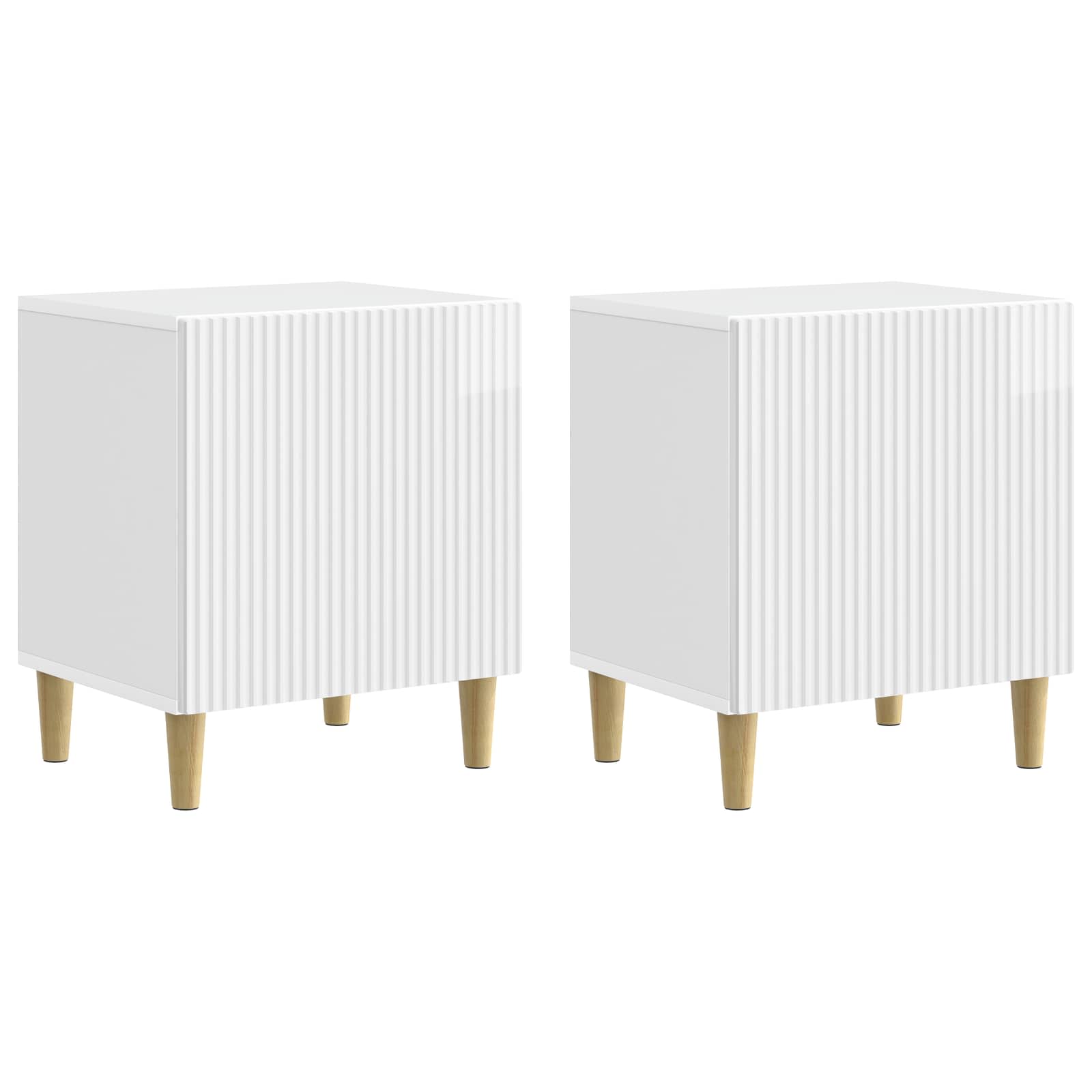 Armadio da Notte 2 pcs Bianco Lucido 43 x 34,5 x 50 cm | homemem39