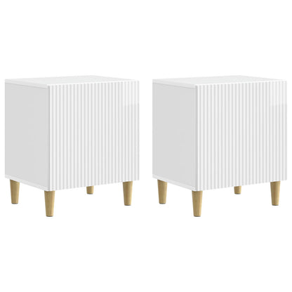 Armadio da Notte 2 pcs Bianco Lucido 43 x 34,5 x 50 cm | homemem39