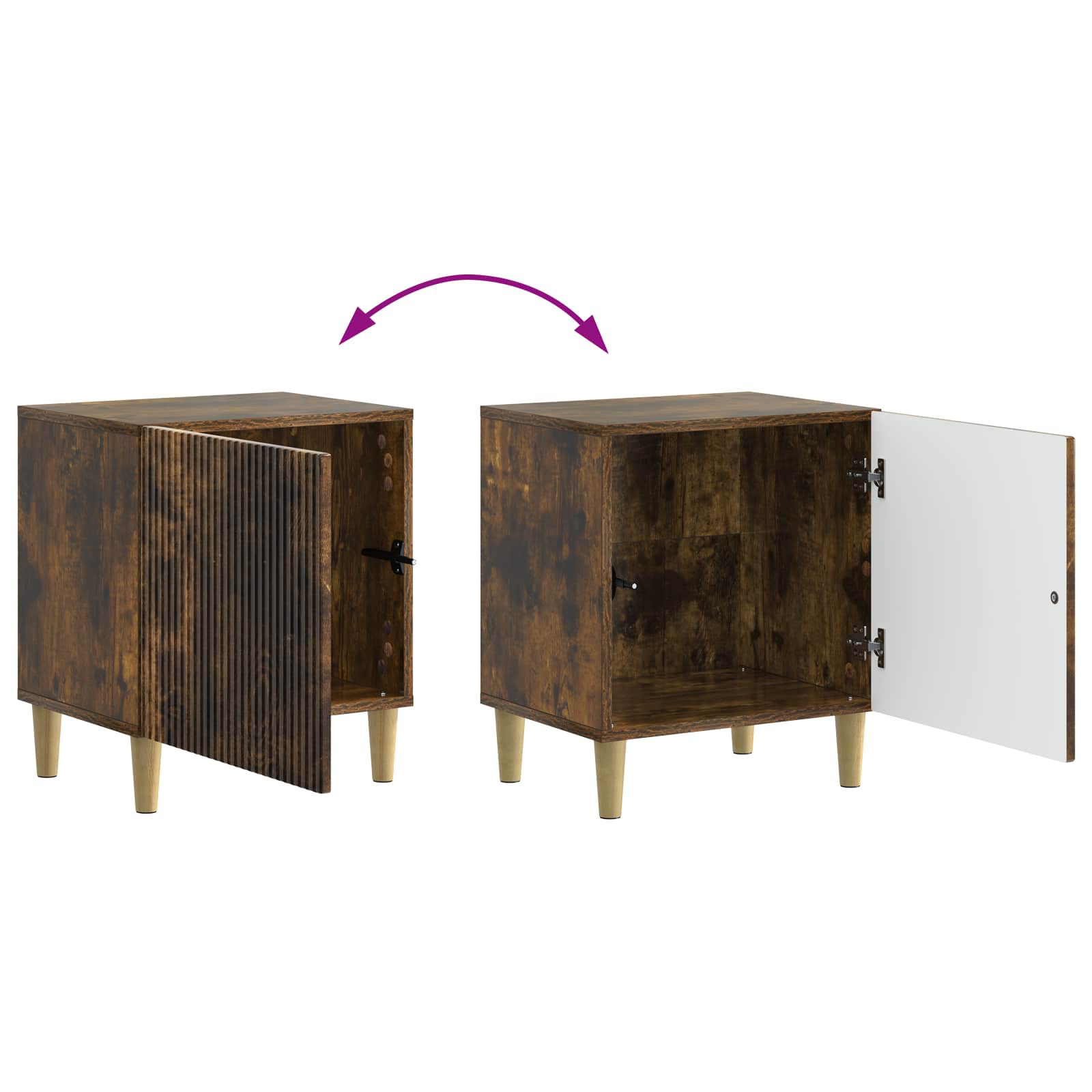 Armadio da Notte Rovere Fumo 43 x 34,5 x 50 cm | homemem39