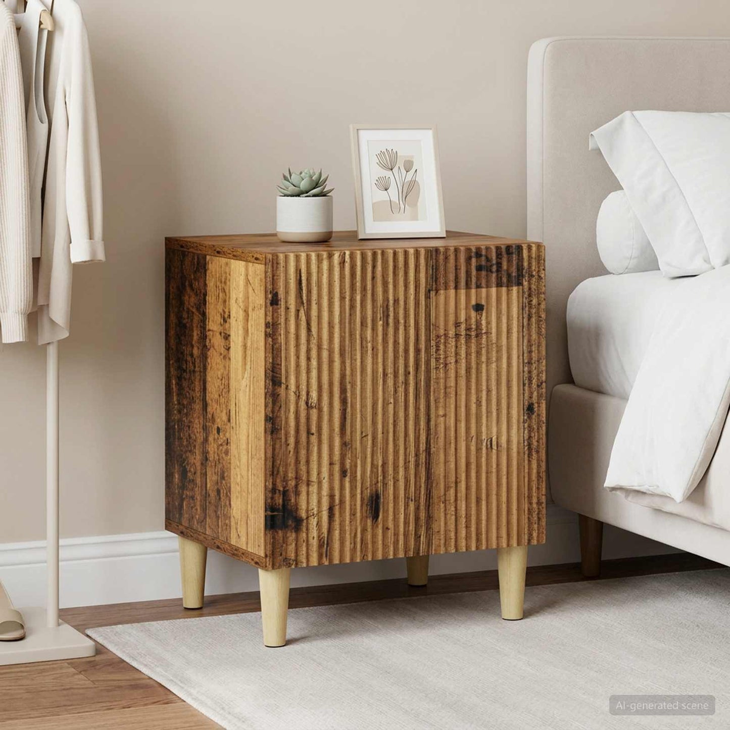 Armadio da Notte 2 pz Legno antico 43 x 34,5 x 50 cm