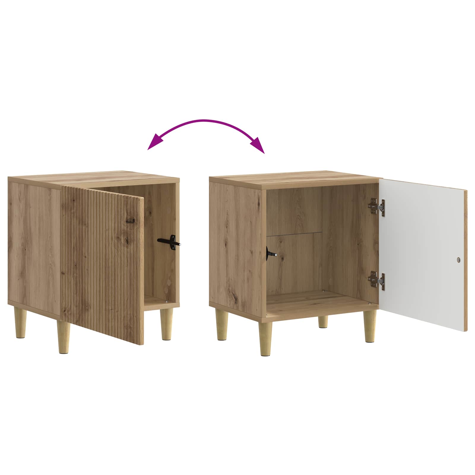 Armadio da Notte Rovere Artigianale 43 x 34,5 x 50 cm | homemem39