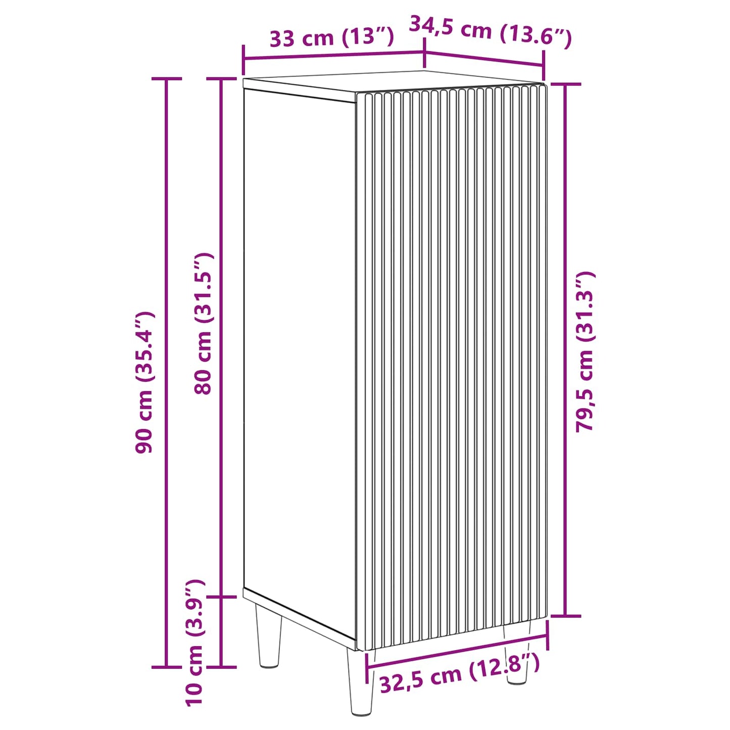 Credenza Rovere Sonoma 33 x 34,5 x 90 cm Legno ingegnerizzato