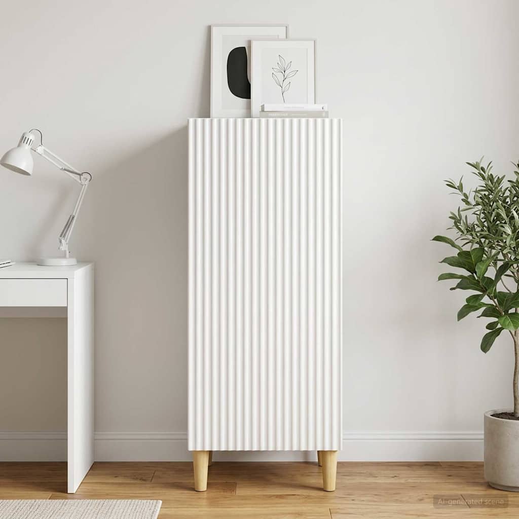Credenza Bianco Lucido 33 x 34,5 x 90 cm Legno ingegnerizzato