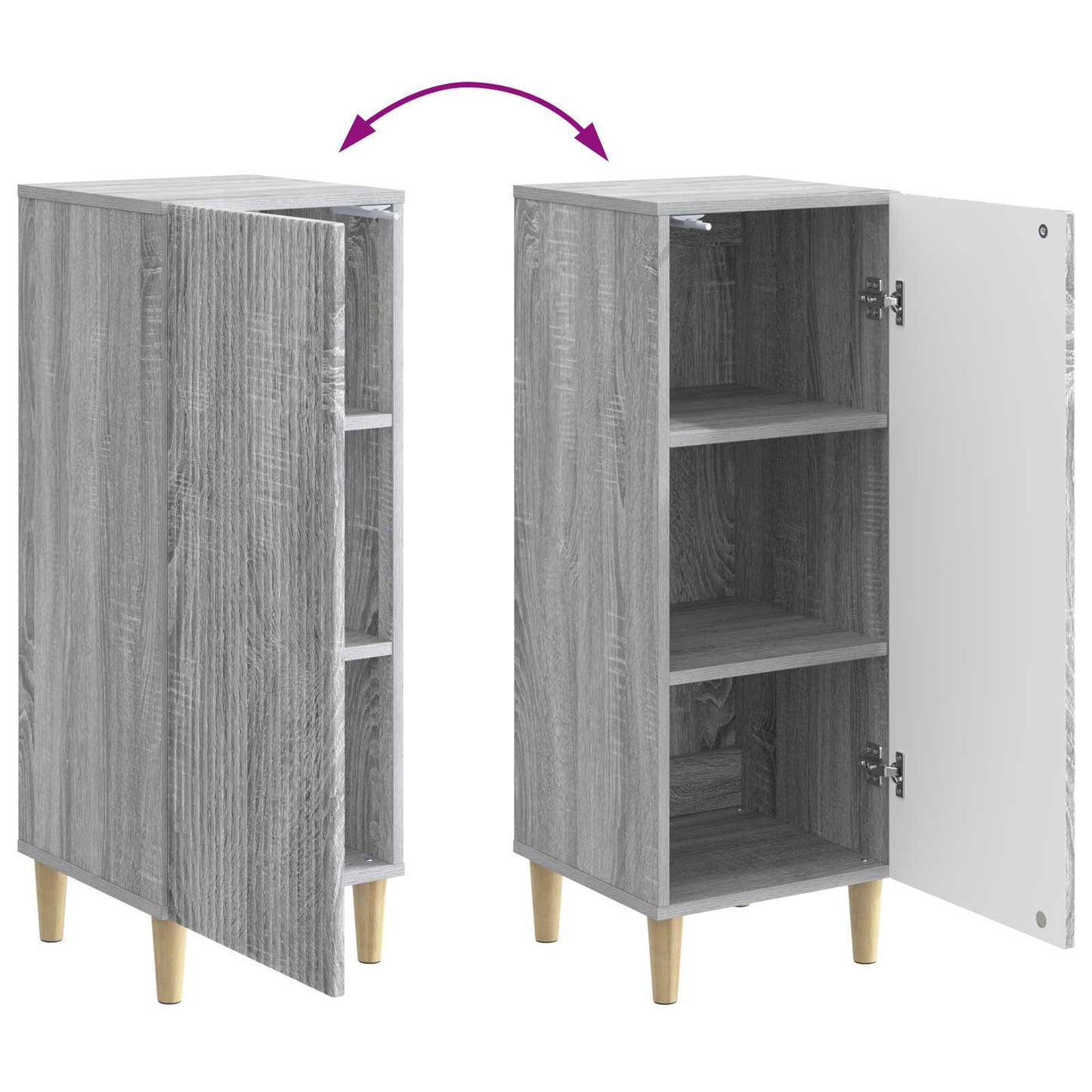 Credenza Grigio Sonoma 33 x 34,5 x 90 cm Legno ingegnerizzato