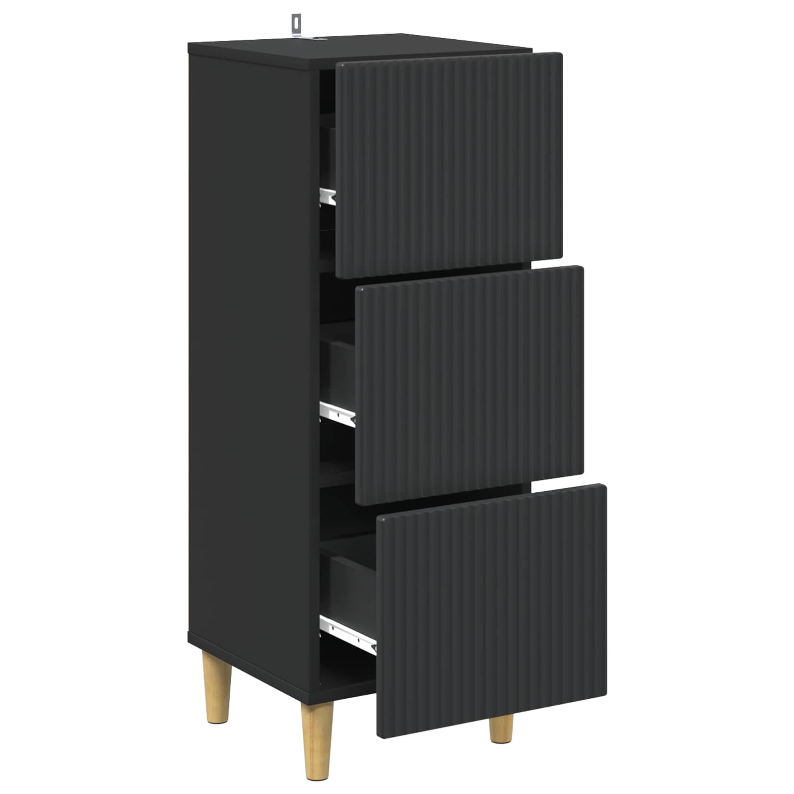 Mobile con Cassetti Nero 33 x 34,5 x 90 cm Legno ingegnerizzato | homemem39
