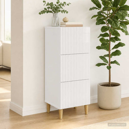Mobile con Cassetti Bianco Lucido 33 x 34,5 x 90 cm
