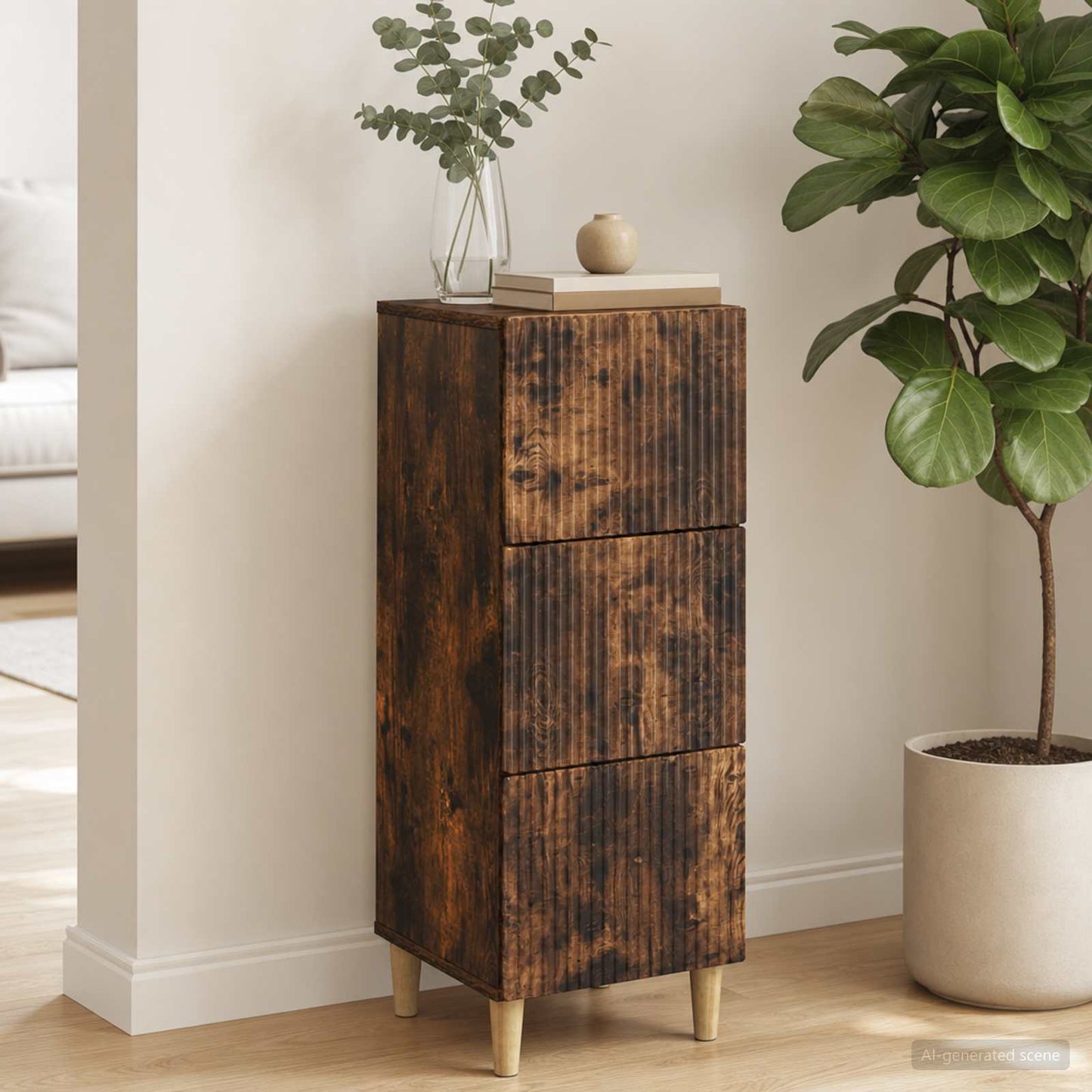 Mobile con Cassetti Rovere Fumo 33 x 34,5 x 90 cm