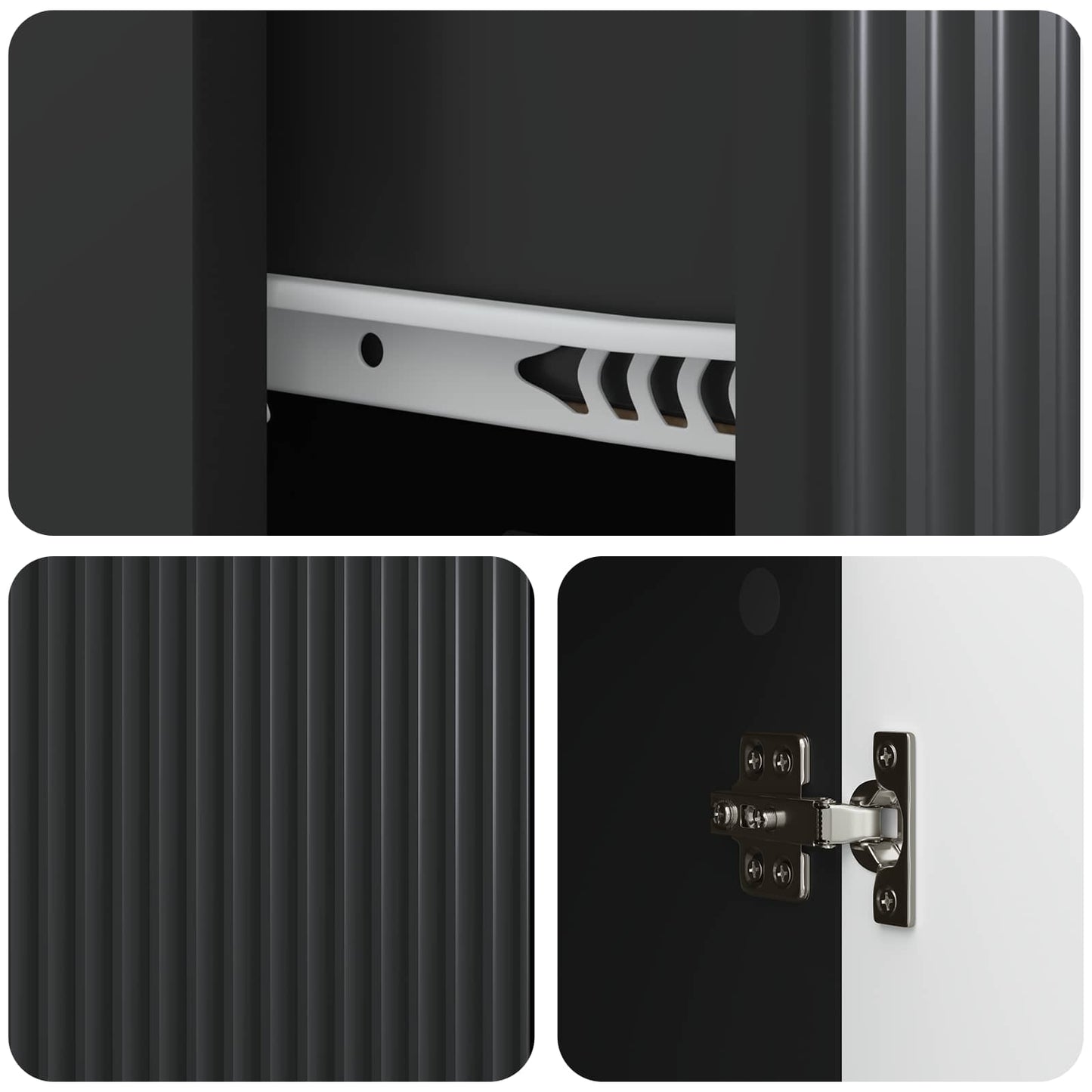 Credenza Nero 66 x 34,5 x 90 cm Legno ingegnerizzato